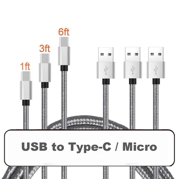 0,25 m 1m 2m Micro USB de Tip C Cablu de Încărcare pentru Telefonul Mobil Android Cablu de Încărcare Micro Tip C Cablu USB 2A Încărcare Rapidă