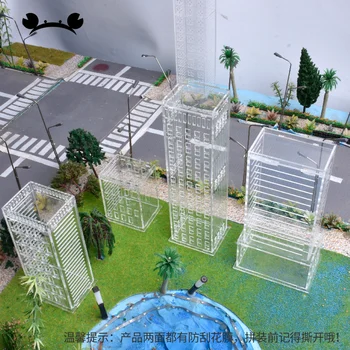 1/200 scară de Sticlă Transparentă Clădire DIY Model de Clădire în aer liber, Peisaj Materiale pentru a Face o Stradă Laterală Clădire