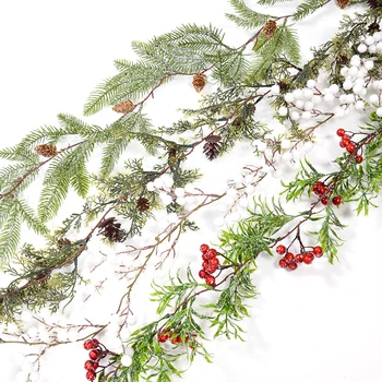 1,5 M Artificiale Verde Ghirlanda De Crăciun Coroană De Crăciun Petrecere Acasă De Crăciun Decorare Copac De Pin Rattan Agatat Ornament Pentru Casa