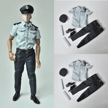 1/6 Bărbați Soldat în Uniformă de Poliție Cosplay Maneca Scurta Pantaloni, Pălărie, Pantofi, Haine Pentru 12Inch figurina Model