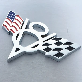 1 BUC 3D Metal V8 Emblema Steag American Portbagaj Insigna Auto Universal Autocolant Decal pentru Styling Auto