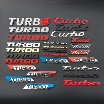 1 BUC 3D TURBO Emblema Logo Litere Chrome Retehnologizare Fender insigna Portbagaj Auto 3D Autocolante pentru Geely Auto Audi Styling