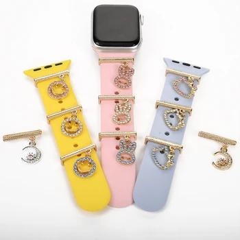 1 buc Disney Model de Diamant Watchband Farmece Decor pentru Apple Watch Trupa Animal Drăguț Accesorii pentru Iwatch Silicon Brățară