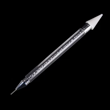 1 buc Dual-a încheiat Stras Unghii Stilou Dotting Tool Știfturi Selector de Creion de Ceară Margele de Cristal se Ocupe de Manichiura Nail Art Instrument