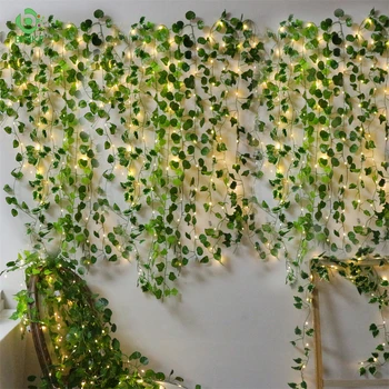 1 buc LED Lumini Șir Ivy Acasă Sala de Nunta Decor Artificial Ivy coroană din Frunze de Plante DIY Creeper Viță-de-vie Decoratiuni de Craciun 2022