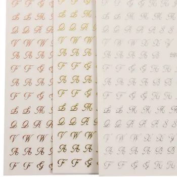 1 buc Nouă Scrisoare engleză Unghii Autocolante Seria a-Z engleză Alfabet Colorat Aur a Crescut de Argint, Modele Unghii 3d Decal Accesorii