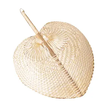 1 Buc Pură Ventilatorului de Răcire Manual DIY Inima în Formă de Bambus Țesute Fani Pentru Petrecere de Vara Instrumente Pur Artificiale DIY Țesute Ventilatorului de Răcire