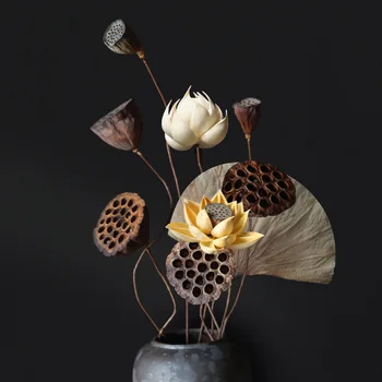 1 buc,Real Naturale, Uscate, Presate Floare de Lotus,Decorative lucrate Manual Crin de Apă de Flori de Ramură,Masă Decor Pentru Casa,Camera de zi