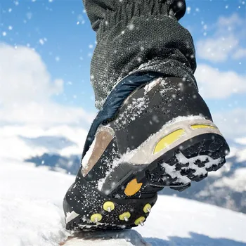 1 Pereche 5-Stud Zăpadă Gheară de Gheață Alpinism Anti-Alunecare, Piroane Mânere Crampon Ghete Pantofi Acoperire pentru Femei Barbati Cizme de Acoperire
