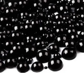 100/50/20buc Plastic Negru Imitație Pearl Semicerc Pentru DIY Decorative Papusa Animale de Artizanat Bijuterii a Face Constatări Accesorii
