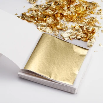 100 de Coli 9x9cm Imitatie Aur, Argint Folie de Hârtie Frunze de Aurire DIY Arta de Ambarcațiuni de Hârtie Funiture Linii de Artizanat Aurire Decor