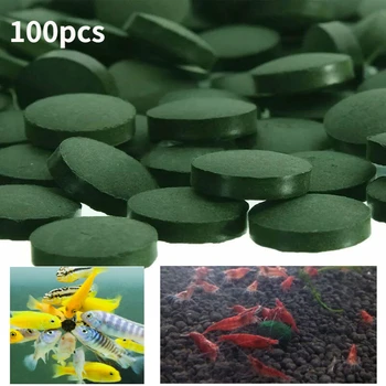 100buc Spirulina Tablete de Îmbogățire a Preferat Alimente pentru animale de Companie Pește Crevetii Crystal Red Hrană pentru Pești de Acvariu Accesorii