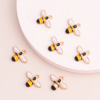 10buc 14x13mm mici de albine email farmec pentru a face bijuterii și crafting drăguț cercei pandantiv colier brățară farmecul