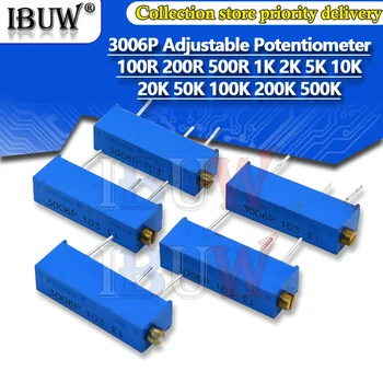 10BUC 3006P Precizie Multi-rândul său, Reglabil cu Potentiometru de 1K 2K 5K 10K 20K 50K 100K 200K 500K 100R 200R 500R 100 200 500 ohm