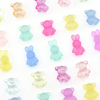 10buc Aleatoare Culori Amestecate Mată Transparentă Urs Drăguț Iepure Farmec Margele pentru Bijuterii DIY Meșteșug de a Face Accesorii