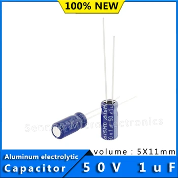 10buc Capacito 50V 1UF 5*11 5x11 mm 1uf50v 5X11 Aluminiu Condensator Electrolitic de Înaltă Frecvență, Rezistență Scăzută