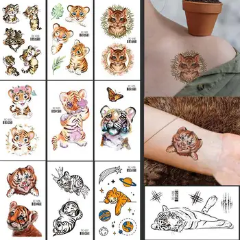 10buc Copii Tatuaje Temporare Impermeabil Tatuaj Autocolante pentru Copii Braț de Mână Drăguț Tigru Fals Tatuaj Body Art Copil Tatuaj