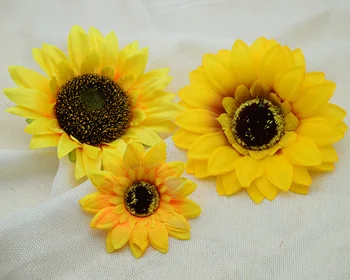 10buc Fals Gerbera DIY Coroană de Crăciun Cadouri de Acasă Decor Nunta Produse de uz Casnic din material Plastic Artificial Flori de Mătase de Floarea-soarelui