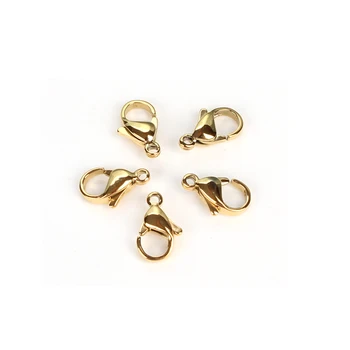 10buc/lot 10/12mm Placat cu Aur din Oțel Inoxidabil Homar Cleme Pentru Inel de chei de Lanț Colier Cleme Cârlig Incuietoare Homar bijuterii DIY