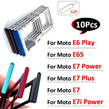 10buc/Lot，Original Pentru Moto E7 Power Plus E6 Juca păstrăm e6 E7i Putere SIM Card cu Cip slot sertar tava Suport Adaptor Accesorii de Reparare