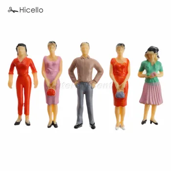 10buc Modelul Oameni din material Plastic multicolor 76mm/65mm/36mm material Plastic Pictate Figuri Umane seturile de Tren 1:25 1:30 1:50 Decor colorat