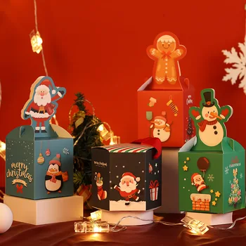 10buc Moș Crăciun om de Zăpadă Cadou de Ambalare Cutie de Bomboane Cu Clopot Panglică Sac Portabil pentru anul nou, Ziua de naștere Partidul Decor