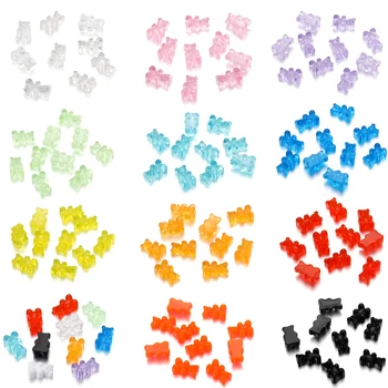 10buc/Pack Colorate Gummy Bear Farmece Rășină Bomboane Urs Brelocuri Pandantive Pentru DIY Colier Cercei Bratari de a Face Provizii