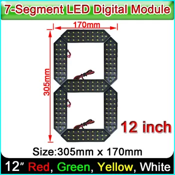 12 inch LED 7 segmente număr de module, Rosu, galben, verde, alb, 4 culori Opționale,LED-uri modulul Digital,Petrol si gaze, pret ecran