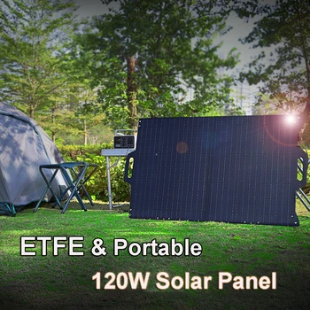 120W ETFE panou solar încărcător solar portabil, kit 12v 10A operator pentru acumulator stație de alimentare auto RV drumeții generator rezistent la apa