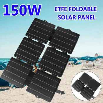 150W Pliere Solare Încărcător USB 5V DC 12V rezistent la apa Portabil cu Panou Solar Sac de Putere Mobil de panouri Solare pentru Drumeții în aer liber Camping