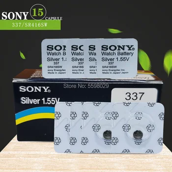 15buc Pentru Sony Originale Singur bob de ambalare Baterie de Ceas 337 SR416SW Oxid de Argint 1.55 V LR416 buton baterie