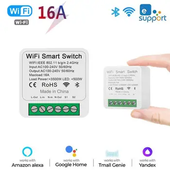 16A Mini Wifi Smart Switch DIY Lumina 2 Mod de Module Pe Off Întrerupător EWeLink APLICAȚIE fără Fir Control de la Distanță de Lucru Cu Alexa Google Homr