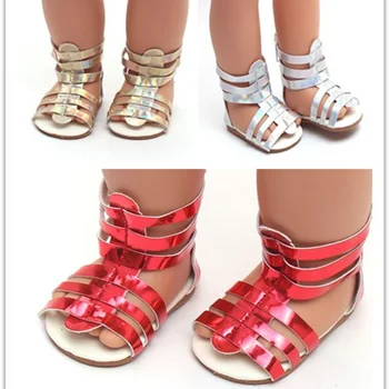 18 Inch Fete Pantofi Papusa Drăguț Sandale 3 Culori American Nou-născut Accesorii Copii Jucarii pentru 43cm Baby Doll s144