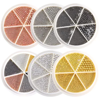 1Box Unghii Mici Oțel Caviar Margele Amestecat Dimensiunea 3D de Proiectare a Crescut de Aur de Argint Stras Unghii Bijuterii DIY Decorare Manichiura Instrument