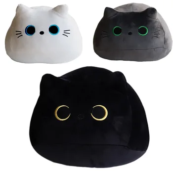 1buc Formă de Pisică Produse din Bumbac Drăguț Kitty 8cm Cadouri Frumoase Jucării de Pluș Mop Puf Pisica Neagra Perna Jucărie pentru Copii