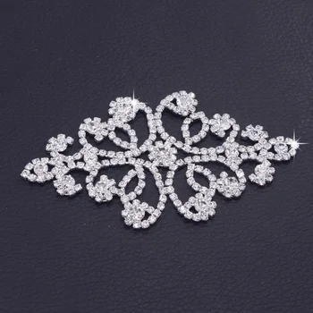 1bucată 5.5*9.5 cm, rombic aplicatiile cu strasuri DIY femei rochie bijuterii decoratiuni de cristal de argint patch-uri