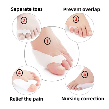 1Pair Gel Silicon Picior de Îngrijire Instrumente Degetele de la picioare Ciocan Separator Degetul mare Interdigitale Inflamație la picior Corector Hallux Valgus Protector Ortopedice