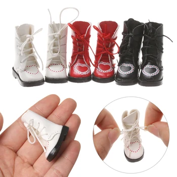 1Pair Mini Piele PU Cizme Inima Bandaj Pantofi pentru Blythe Papusa Pantofi 1/6 Manual Rafinat Inima Papusa Cizme Accesorii