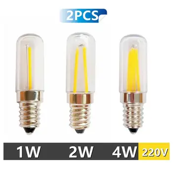 2 buc E12 E14 Edison Bec LED 4W Frigider Lumină PC Transparență 220V Lampă cu Incandescență COB Lampă pentru Candelabru Înlocui 40W HalogenLamps