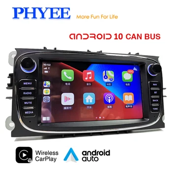 2 DIN Android Wireless Carplay Radio Auto Bluetooth Android-Auto can Bus RDS FM GPS Wifi Șeful Unității pentru Ford Focus 2 Mondeo S-Max