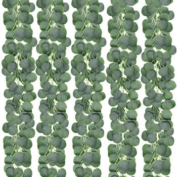 200cm Artificiale Eucalipt Frunze de Viță de vie Verde Ghirlanda Nunta Acasă Decorare Camera de Fals Plante Petrecere Agățat de Perete Decor Rattan
