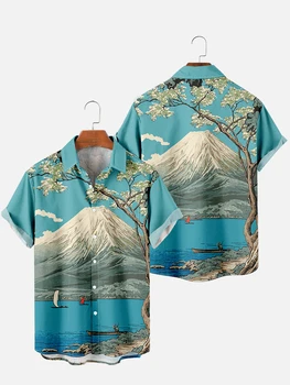 2021 barbati casual tendință Harajuku Japonia stil retro primăvara și vara tricou maneci scurte piept buzunar design de moda butonul 1