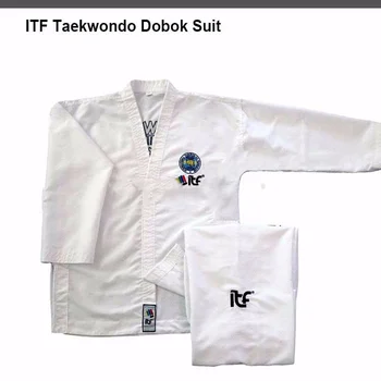 2022 Adult copii din bumbac Alb Taekwondo uniformă a indicațiilor geografice ITF Aprobat Taekwondo Student Kimono doboks Taekwondo Echipamente даосский