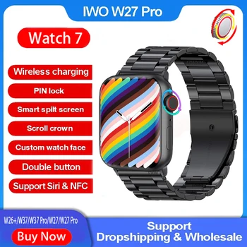 2022 Noi IWO W27 Pro Ceas Inteligent Seria 7 de Încărcare fără Fir Bluetooth Apel Split, Ecran de Blocare PIN Smartwatch 14 Suport Siri NFC