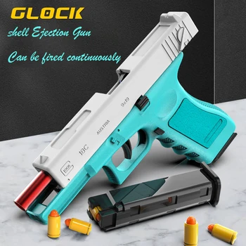 2022Shell de Ejecție Glock Pistol Pistol Pistol de Jucărie Arma Blaster Fotografiere Continuă Modelul Launcher Pentru Adulți, Băieți Copilul CS Lupta
