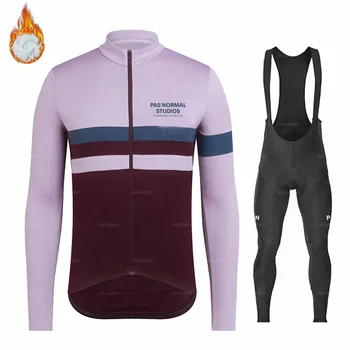 2023 mai Noi de Iarna Thermal Fleece Ciclism Îmbrăcăminte Set PNS Bărbați Mâneci Lungi Tricou Biciclete Rutier Uniformă MTB Salopete Pantaloni Ropa Ciclismo
