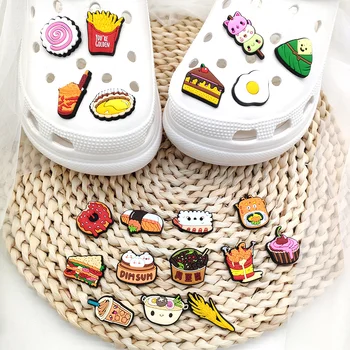 20buc/set Pantofi Farmece PVC Pantof Accesorii Noi de Desene animate Drăguț tarte cu Ou/sushi/oua ochiuri Pantofi Cataramă pentru Croc Farmece jibz
