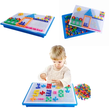 296Pcs Copii Jucarii Educative Copii Puzzle Mozaic de Jucarie pentru Copii Puzzle Ciuperci de Unghii Kit 3D Puzzle Copil DIY Jucărie de Învățământ pentru Copii