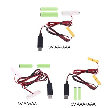 2in1 5V USB la 3V Dual LR6 LR03 Baterie Cablu de Alimentare Înlocui 2x 1.5 V AA Baterie AAA Eliminator pentru Lumina LED-uri de Jucarii