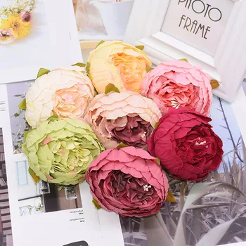 2pc 9cm Mare Artificiale Flori Bujor HeadsSilk Cap de Floare pentru Buchete de Nunta Petrecere Acasă DIY Decorare Flori Flori False